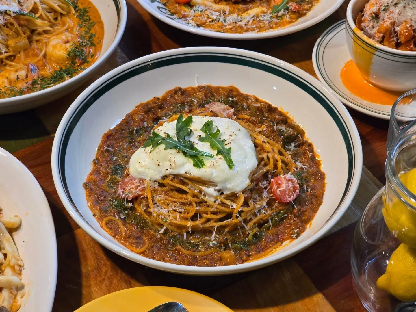 Hey George Bococchini Meat Chili Tomato Pasta